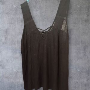 Lucky Brand Black Lace Detail Tank Top